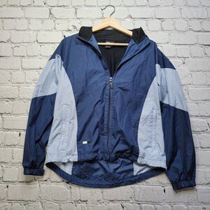 illumiNite Two Tone Blue Windbreaker Full Zip‎ Jacket Zip Pockets Size S?